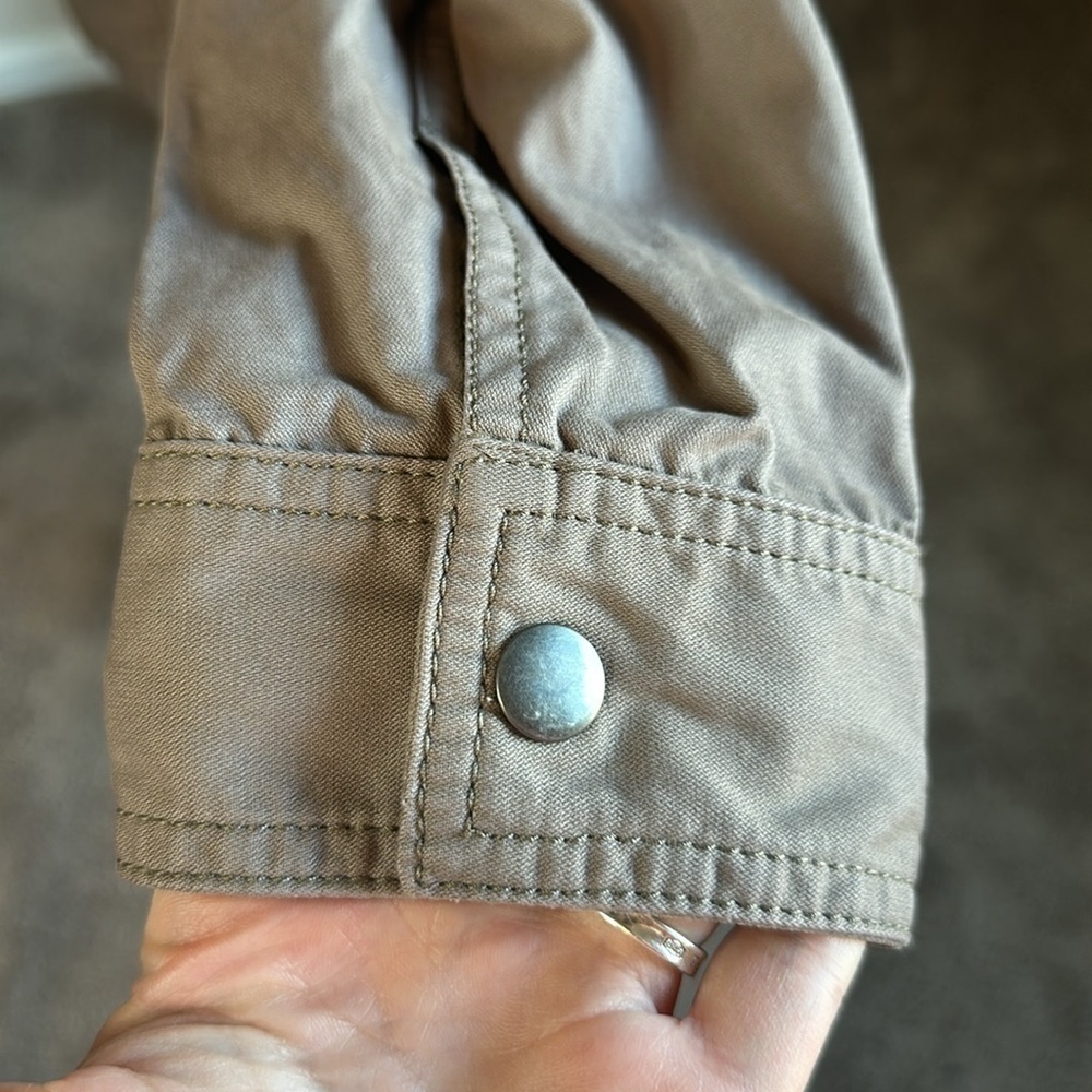 Ann Taylor LOFT Utility Jacket Size Medium with Interior Drawstring in GUC - Picture 12 of 17